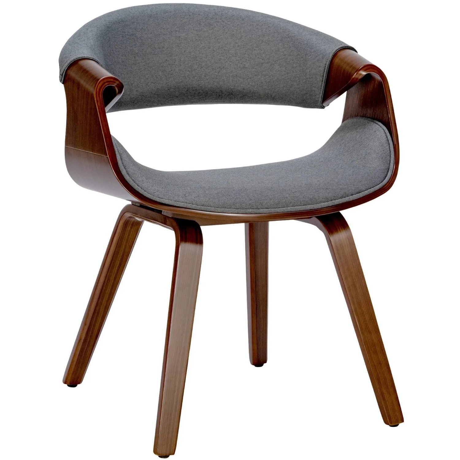 DELUKE Esszimmerstuhl VIZON Stoff Walnuss/grau 62x52x76cm Essstühle Esszimmerstühle Küchenstühle Wohnzimmerstühle
