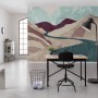 Komar Vlies Fototapete Terra (400x280 cm) mit Berg-Motiv im modernen Arbeitszimmer.