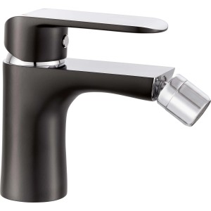 baliv Bidetarmatur BI-5070 in Schwarz-Chrom, Einhebelmischer mit beweglicher Düse.