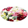 Runder, rosa Designer Teppich mit Blumenmuster, 120cm Durchmesser.