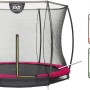 EXIT Silhouette Bodentrampolin D305cm mit Sicherheitsnetz in Rosa.