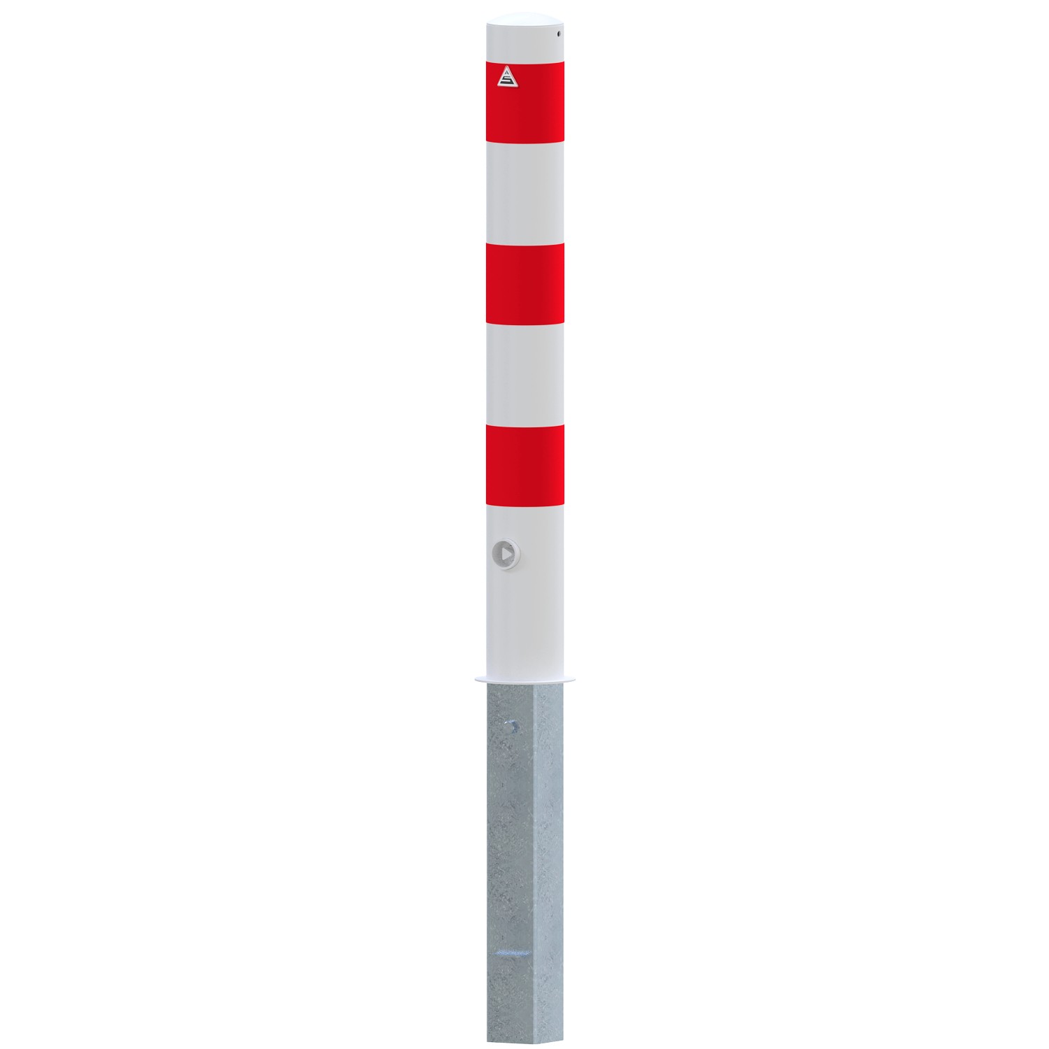 Schake Absperrpfosten Herausnehmbar Dreikant Ohne Öse Ø 108 mm Weiß Rot
