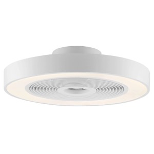 Weiße LED-Deckenleuchte Catania mit Ventilator, Ø 48,6 cm. Moderne Deckenlampe mit Licht und Ventilator.