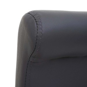 Detailaufnahme: Grauer MCW Barhocker C33 (2er-Set) mit Kunstleder und hellen Beinen.