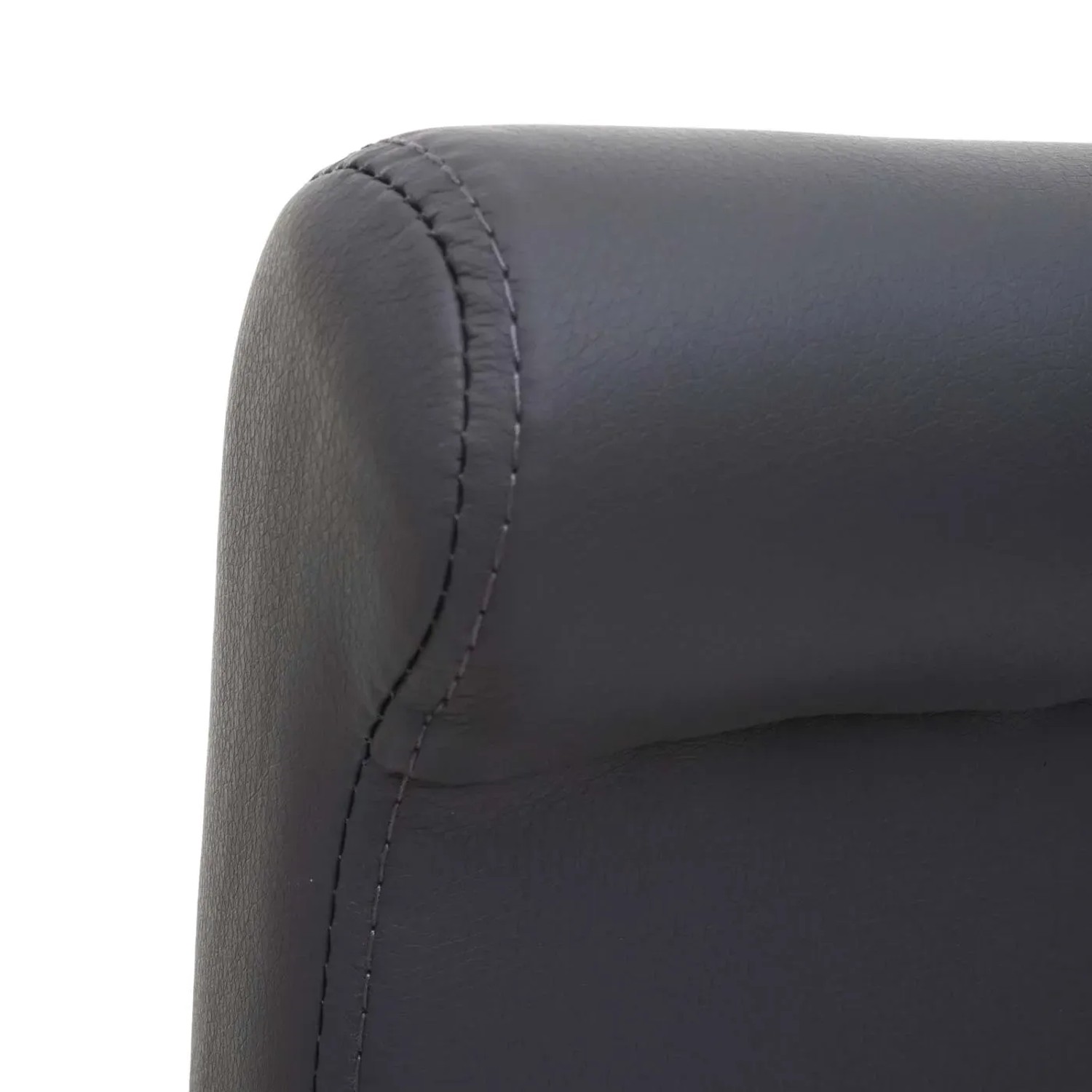 Detailaufnahme: Grauer MCW Barhocker C33 (2er-Set) mit Kunstleder und hellen Beinen.