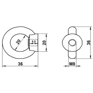 SOTECH Ringmutter M8 Edelstahl AISI 316 V4A