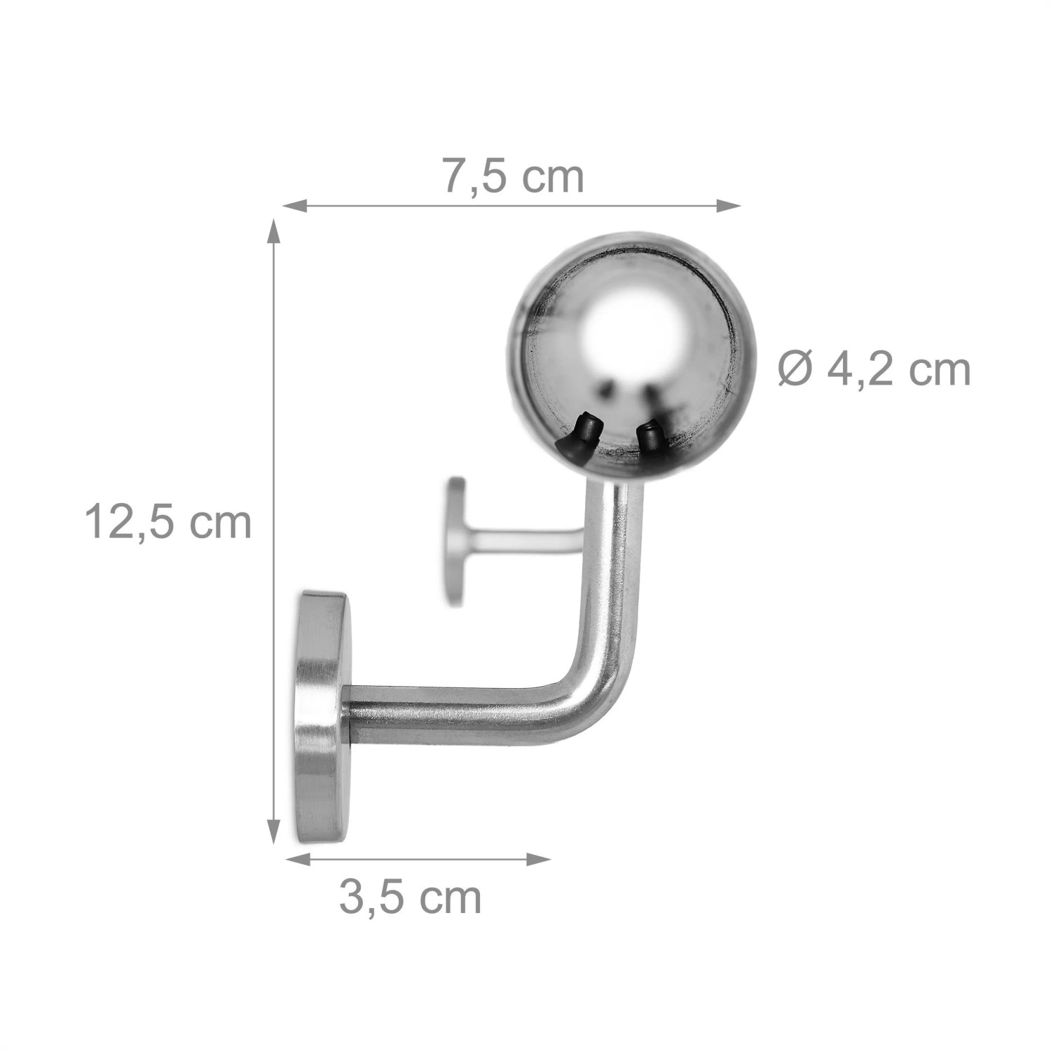 Relaxdays Handlauf Edelstahl Silber Erweiterbar 12,5 cm x 100 cm x 7,5 cm 1,3 kg_5