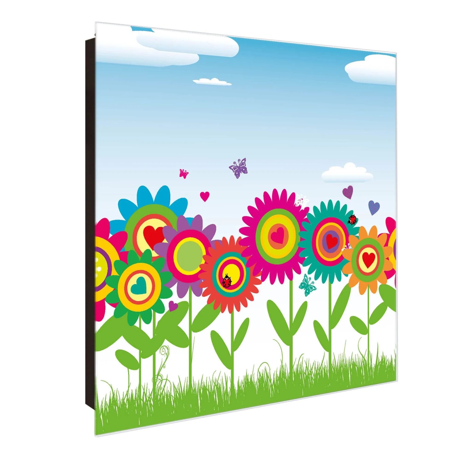 Banjado Großer Schlüsselkasten Glas 30x30cm Schwarz Scharnier Links 50 Hake günstig online kaufen