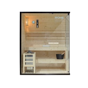 Home Deluxe Sauna SHADOW L für 3 Personen, Fichtenholz mit Glasfront und Zubehör.
