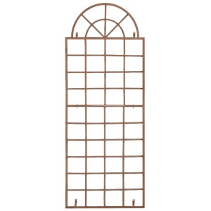 Antik-braunes Metall Rankgitter GUNNAR, 2er Set, 180cm hoch, mit Bogen, für Kletterpflanzen.