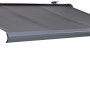 Anthrazitfarbene Kassettenmarkise Bayville 4x2,5m mit LED-Beleuchtung.