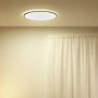 Schwarze, runde WiZ LED-Deckenleuchte SuperSlim mit Tunable White Funktion, Ø 55 cm.