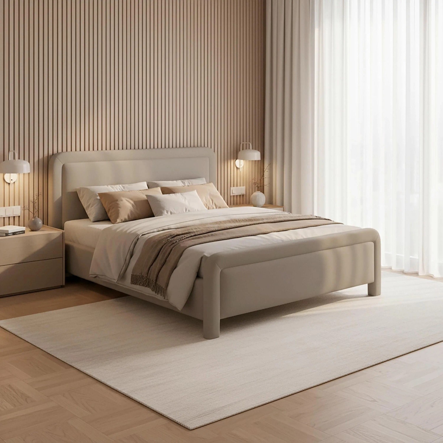 Bessagi Home Polsterbett Xirelia Taupe ca. 160x200 cm
