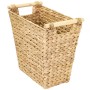 HMF 37252 Papierkorb Büro Aufbewahrungskorb mit Holzgriffen Wasserhyazinthe Trapez 36 x 19 x 33 cm