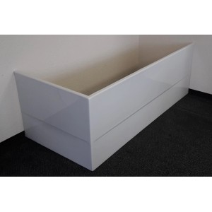 Weiße Acrylschürze für Badewanne Porta, 180 cm, linke Ausführung.