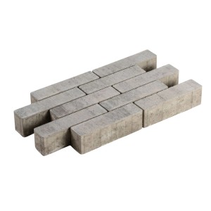 Diephaus Pflasterstein Lira Riemchen Greige, 24x6x7 cm, im Fischgrätmuster verlegt. Für Garten, Terrasse, Einfahrt.