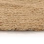 Nahaufnahme eines runden vidaXL Juteteppichs, naturfarben und geflochten, mit sichtbarer Textur.