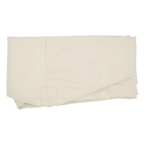 Gefalteter, cremefarbener Ersatzbezug für MCW Ampelschirm D14, rund Ø 3m. Witterungsfestes Polyester.