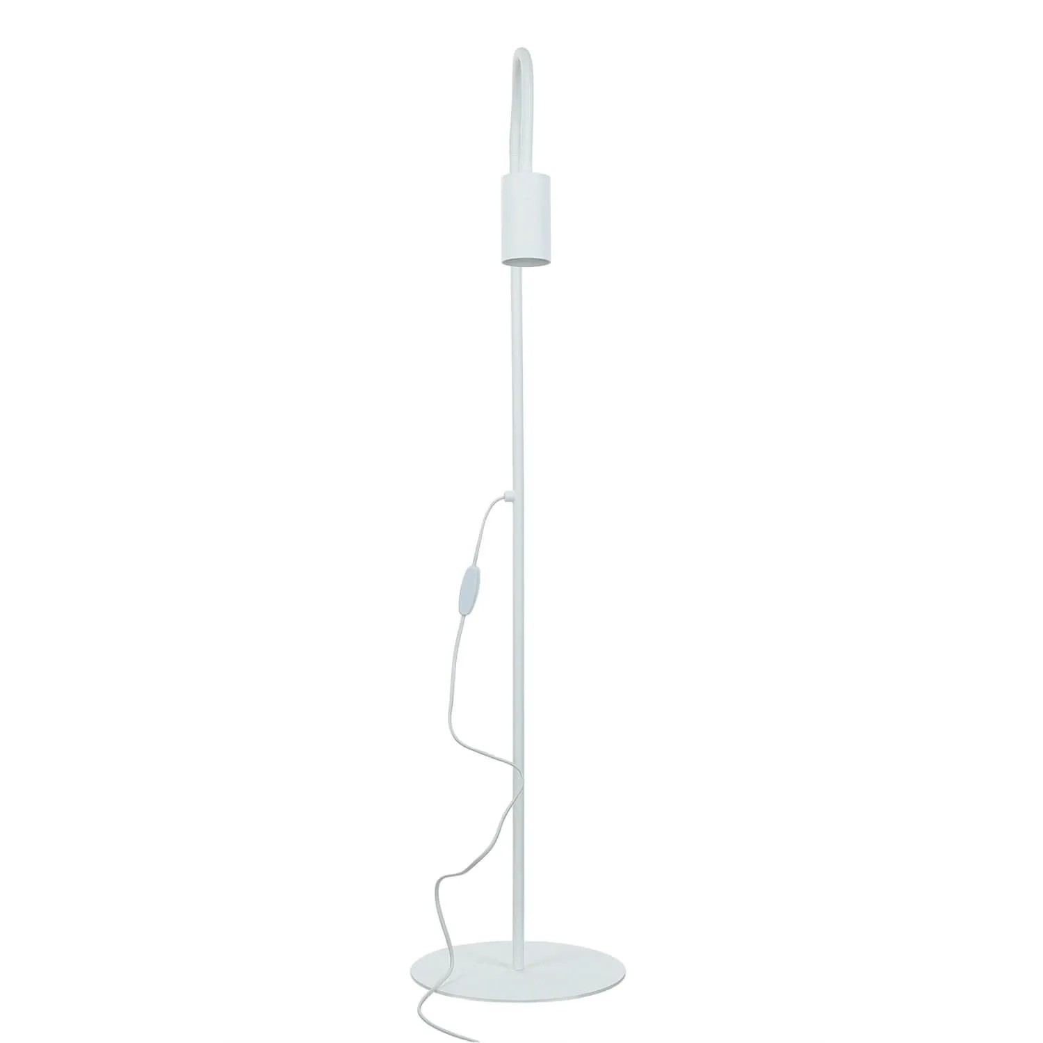 Weiße Licht-Erlebnisse Stehlampe mit Schwanenhals, 153 cm, aus Metall für GU10 Leuchtmittel.