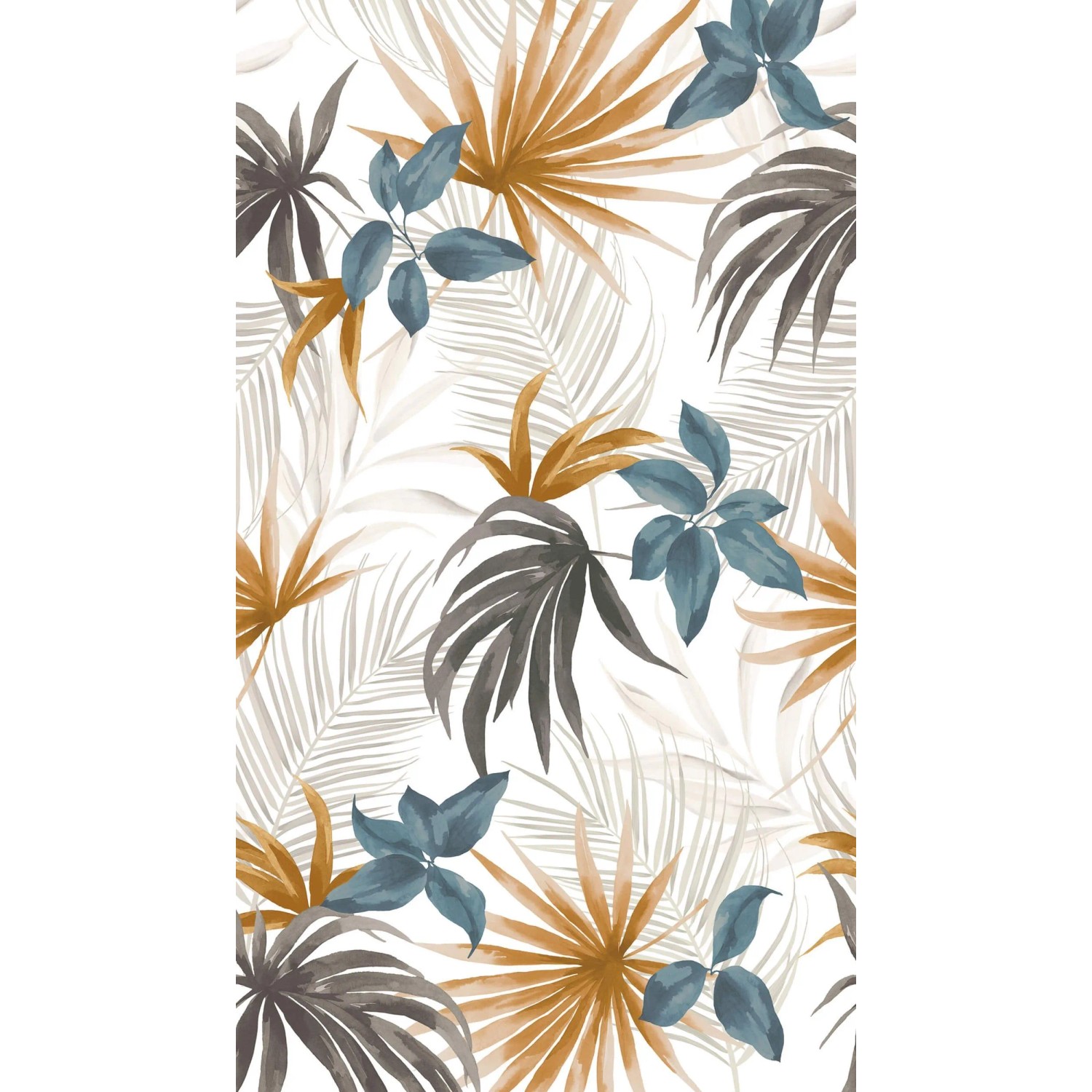PROFHOME 791451-GU Fototapete Floral Creme Petrol Braun Orange 1,59 m x 2,8 m