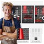 Tectake Werkzeuglochwand, dreiteilig, mit Haken und Halterungen zur Werkzeugaufbewahrung.
