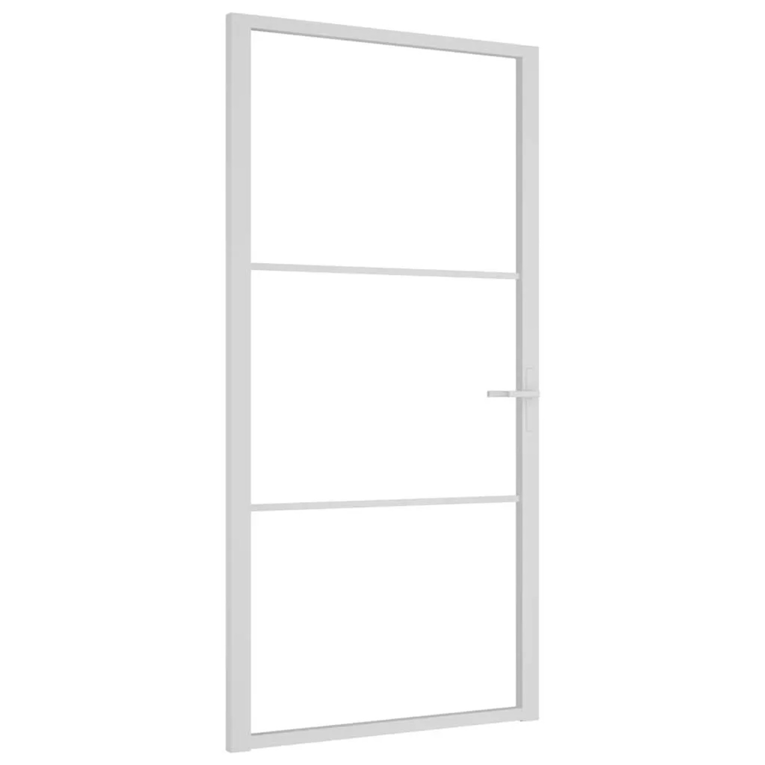 vidaXL Innentür 102,5x201,5 cm Weiß ESG-Glas und Aluminium 350571