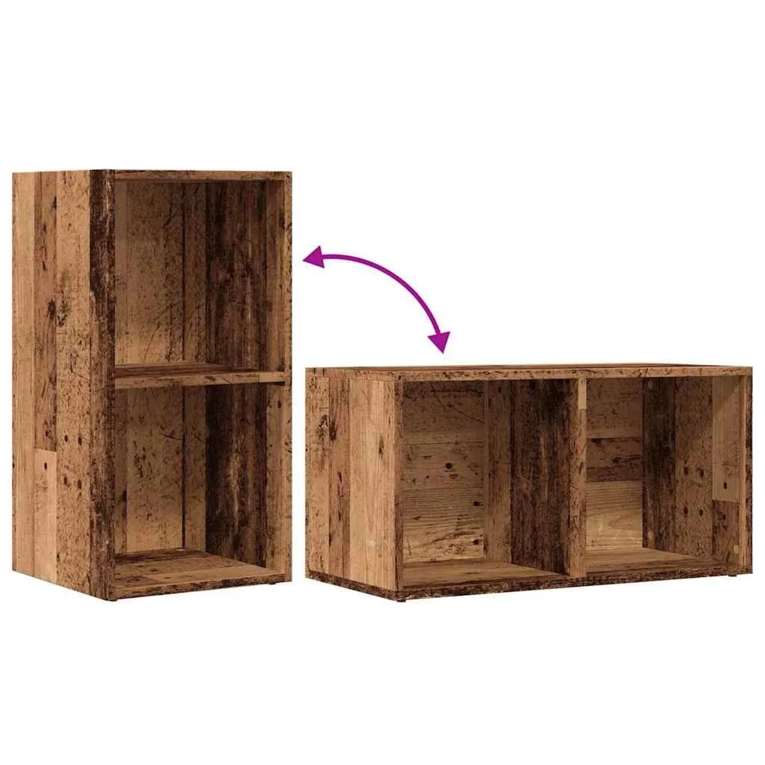 vidaXL Aufbewahrungstruhe Altholz-Optik 69,5x34x36 cm Holzwerkstoff 855786_7