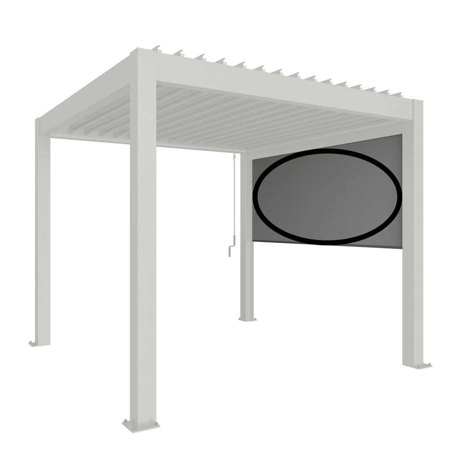 Biohort Sonnenschutzrollo elektrisch Gr. 3,5m Quarzgrau-Metallic Pergola