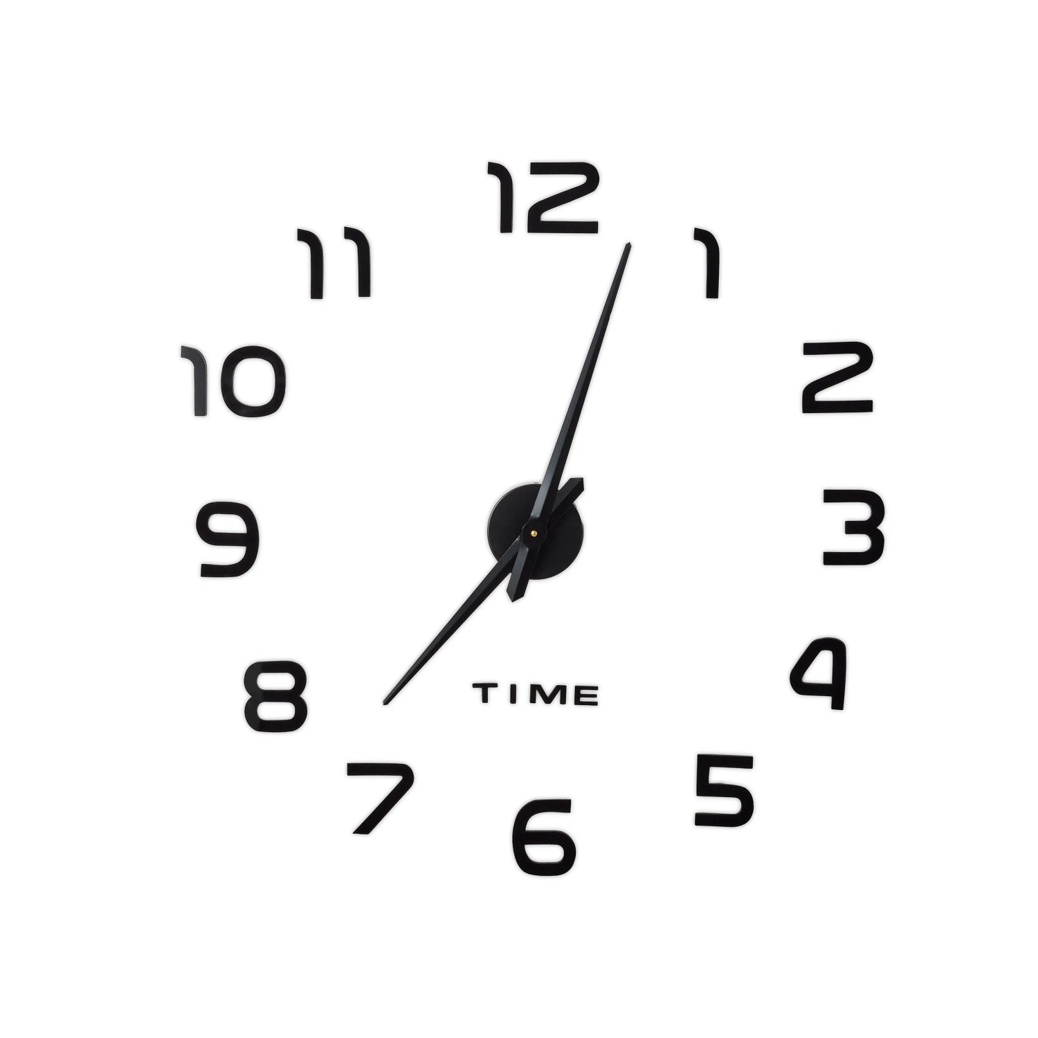 Relaxdays Wanduhr EVA-Schaumstoff Acryl Metall Schwarz 3D Selbstklebend ø 110 cm 100 g