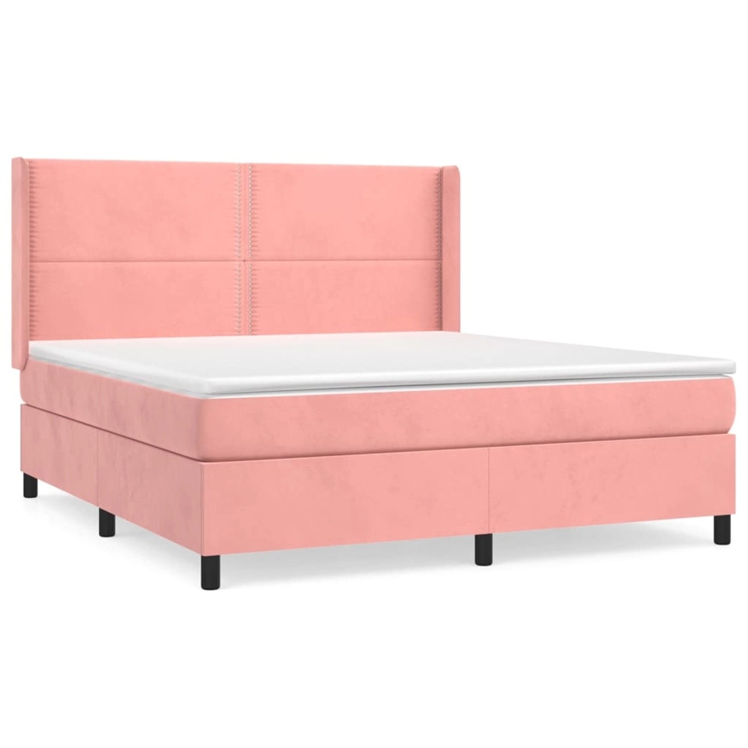 vidaXL Boxspringbett mit Matratze Rosa 180x200 cm Samt 3132638 günstig online kaufen