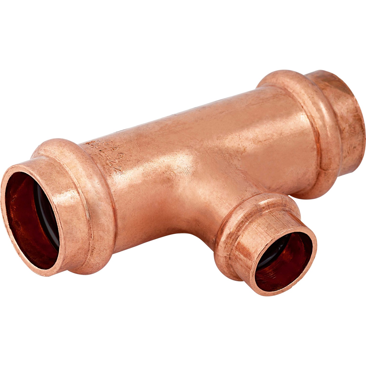 Press-Reduzier-T-Stück Ø 22 mm x Ø 15 mm x Ø 22 mm Kupfer