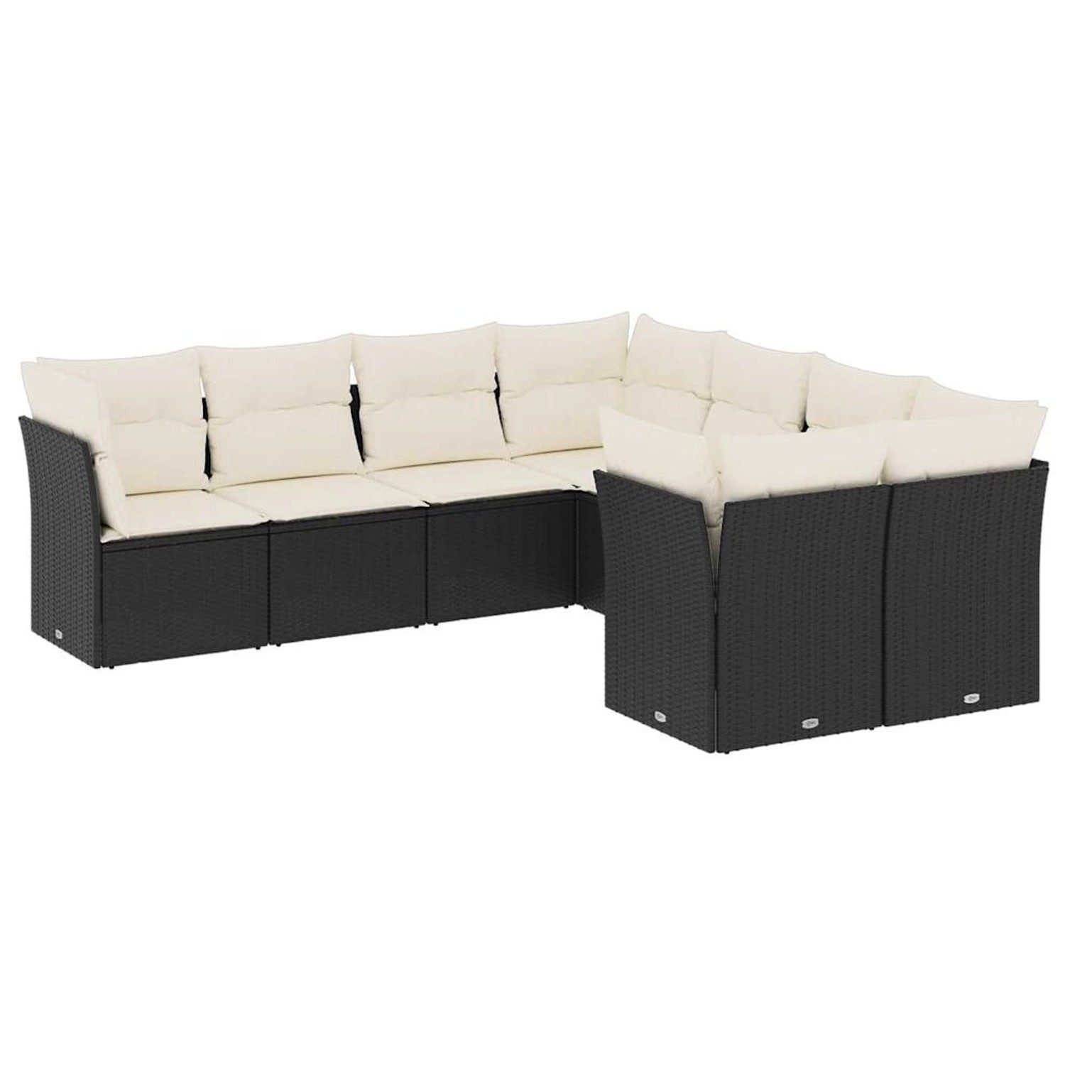 vidaXL 8-Tlg Garten-Sofagarnitur mit Kissen Schwarz Poly Rattan 3250425 günstig online kaufen