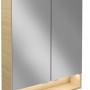 Fackelmann Spiegelschrank B.Style, 60 cm, Sandeiche, mit Beleuchtung und Softclose-Türen.