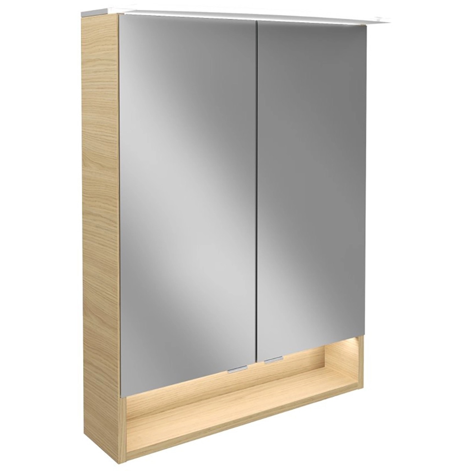 Fackelmann Spiegelschrank B.Style Sandeiche 60 cm mit Softclose Türen