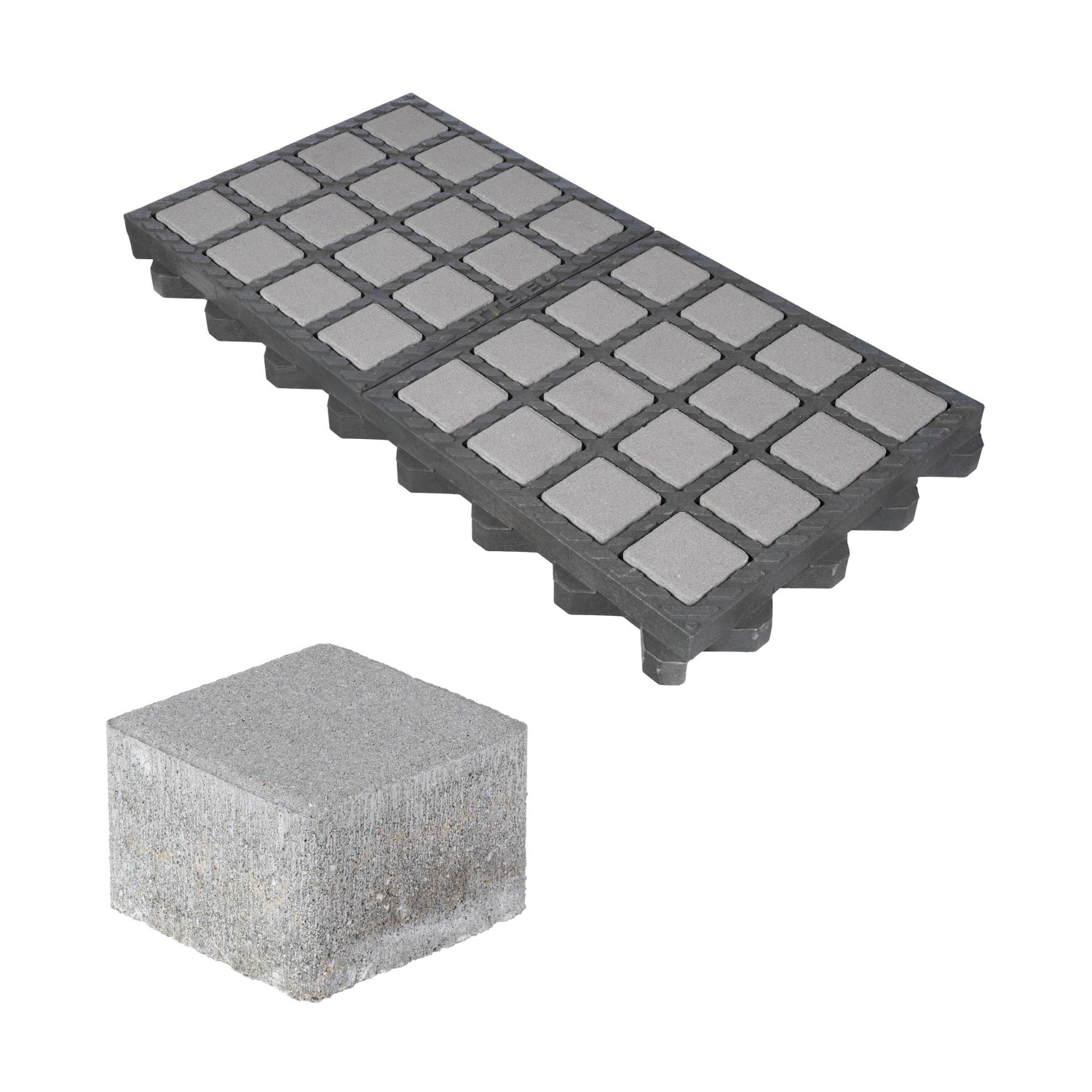 HL Drainpflaster Füllstein 7,4 cm x 7,4 cm x 4,9 cm Steingrau