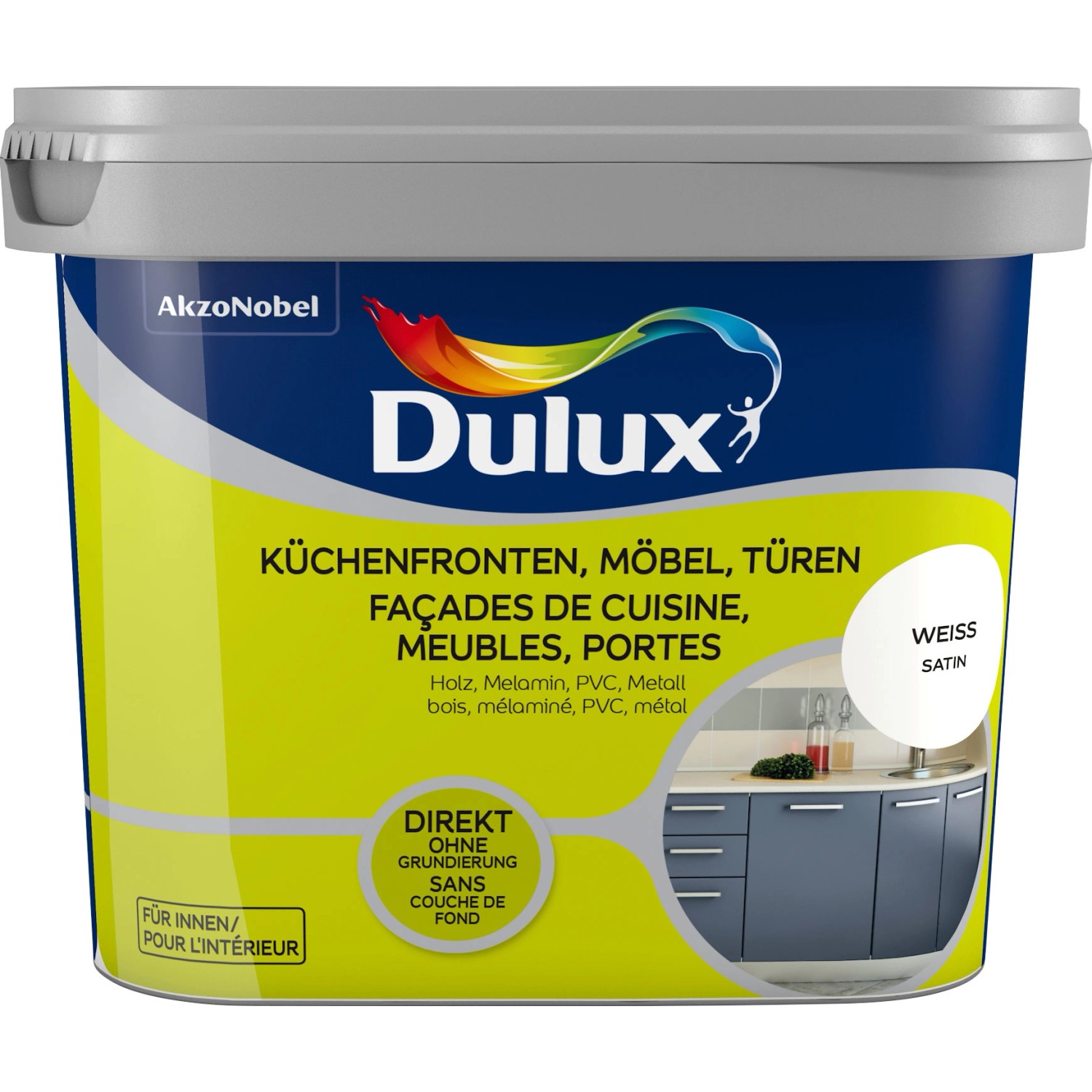 Dulux Fresh Up Lack für Küchen, Möbel und Türen Satin Weiß 750 ml