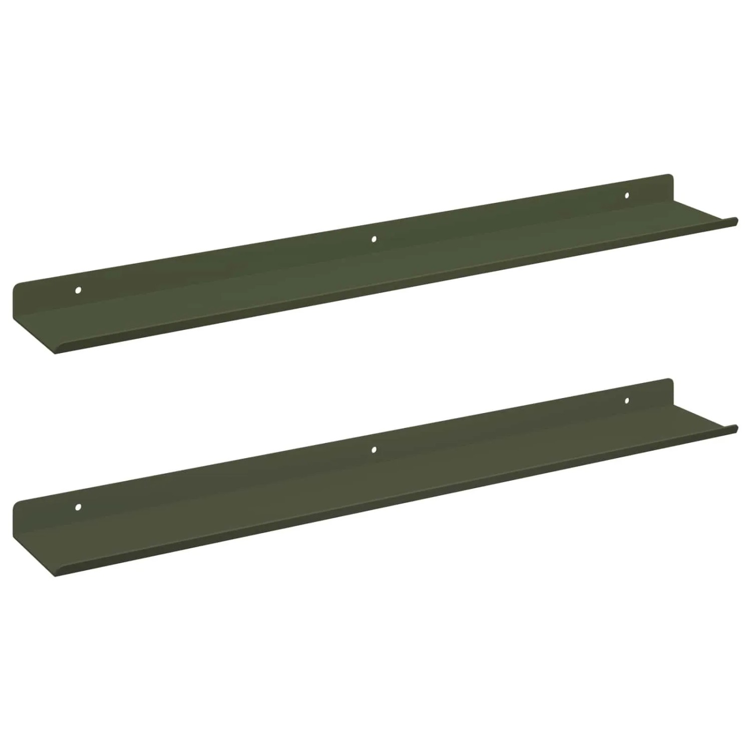 vidaXL Schwebendes Regal 2 Stk Olive Grün 60 x 9 x 2,5 cm Stahl 8003968