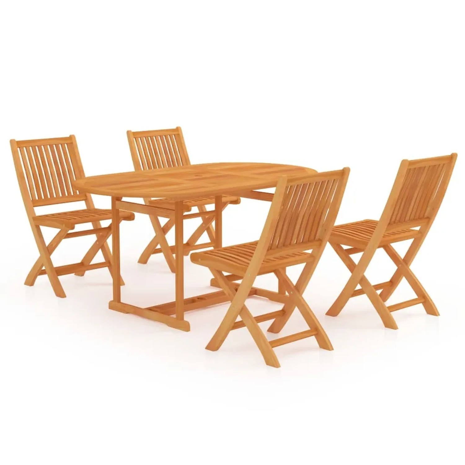 vidaXL 5-tlg Garten-Essgruppe Massivholz Teak Modell 4