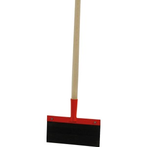 Offner Stoßscharre mit Holzstiel, rot, zum Entfernen von Eis und Schnee.
