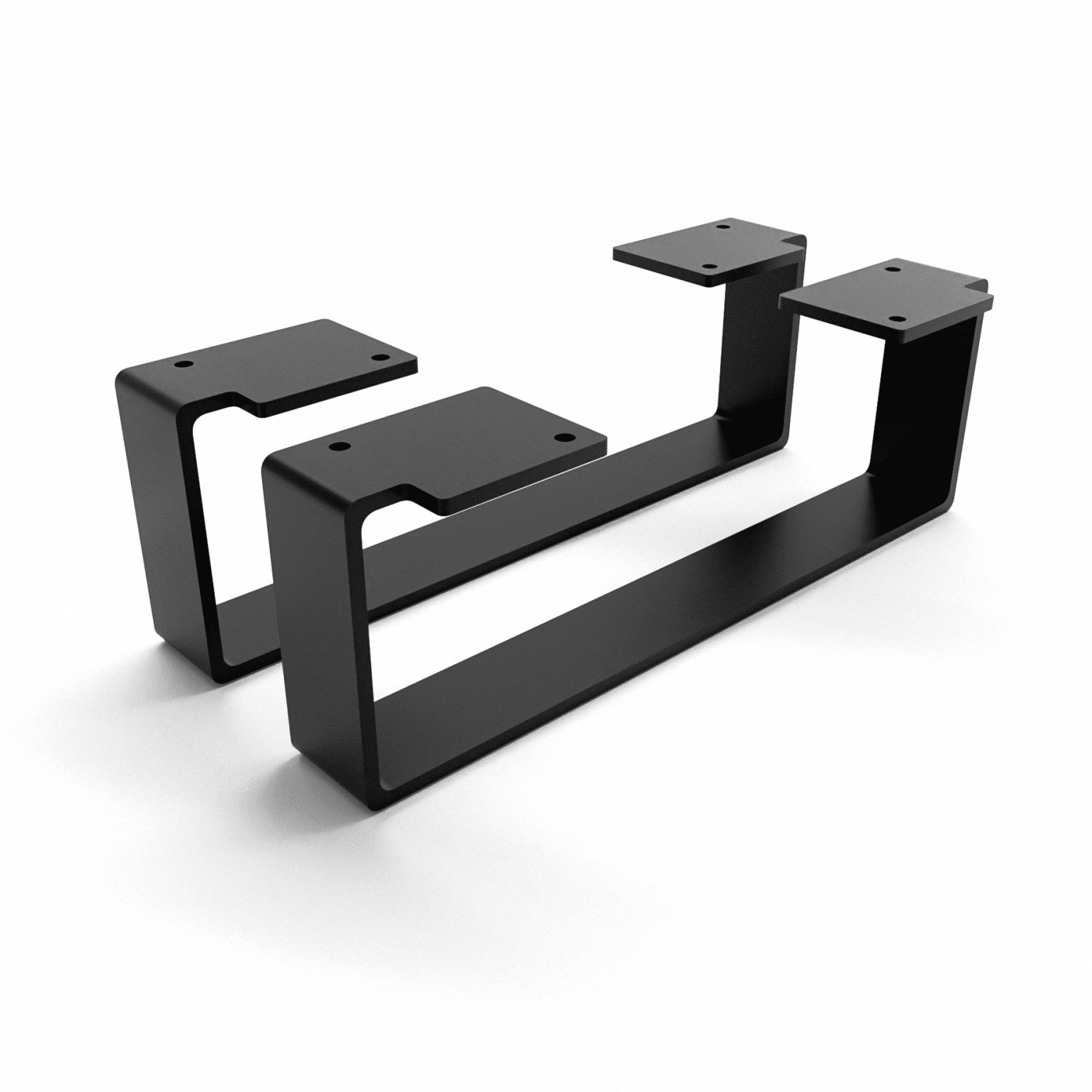 HEVVA Möbelfüße LUXEMBURG 10 cm Hoch 30 cm Tief 2er Set Schwarz