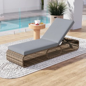 Costway Sonnenliege Gartenliege mit Verstellbarer Rückenlehne Grau
