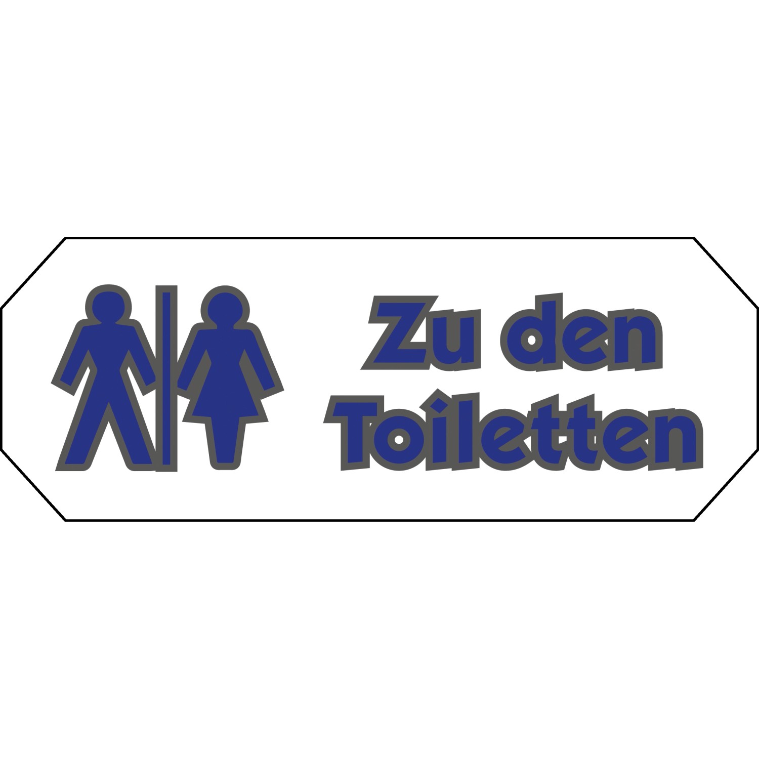 Signum Safety Signs Gedomtes Hinweisschild Zu den Toiletten 10,7 x 4 cm Blau