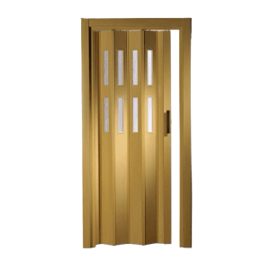 Forte Falttür Luciana in Braun Eiche Hell mit 2 Fenstern, Kunststofftür für Innenräume.