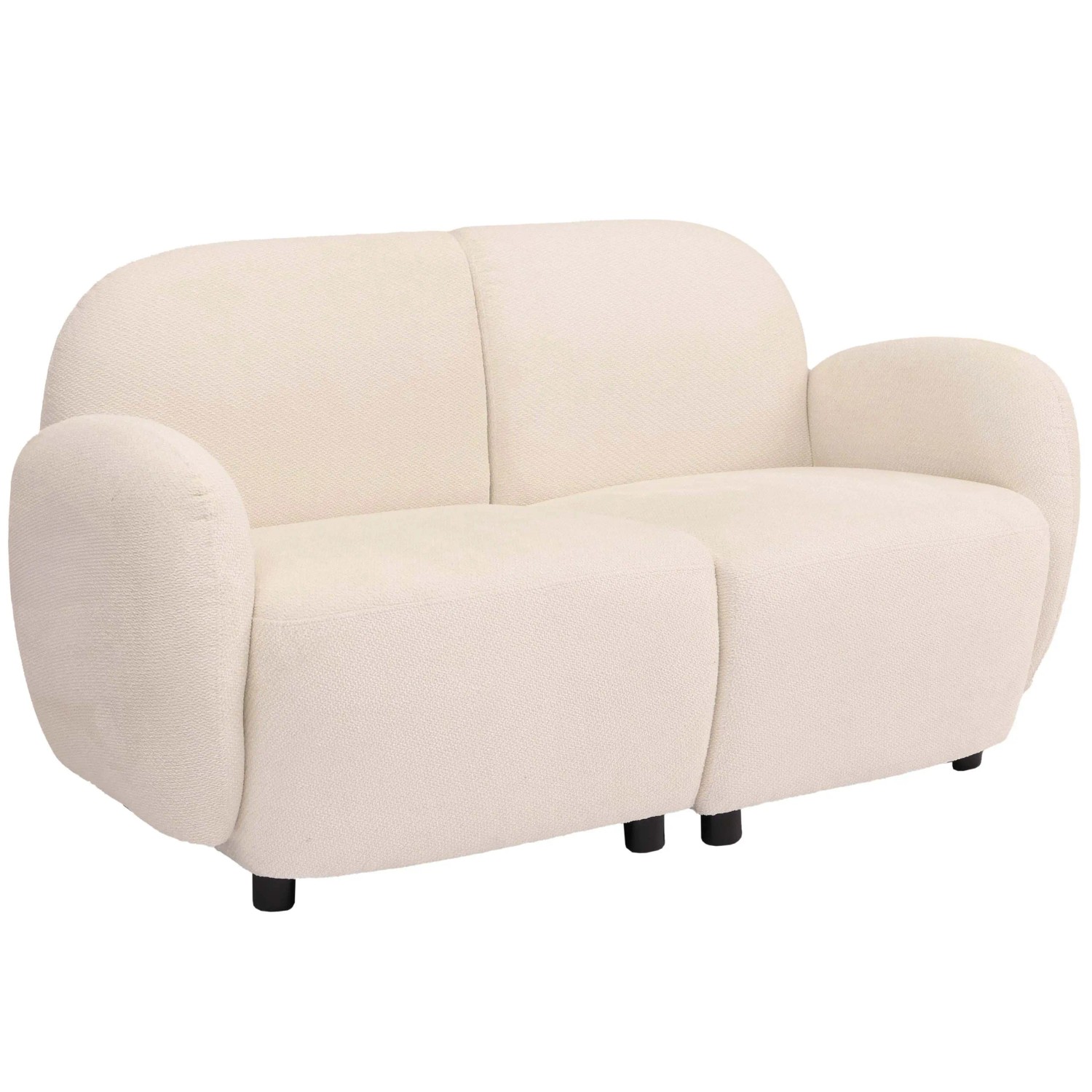 MCW 2er-Sofa P33 Stoff/Textil Chenille Öko-Tex Creme