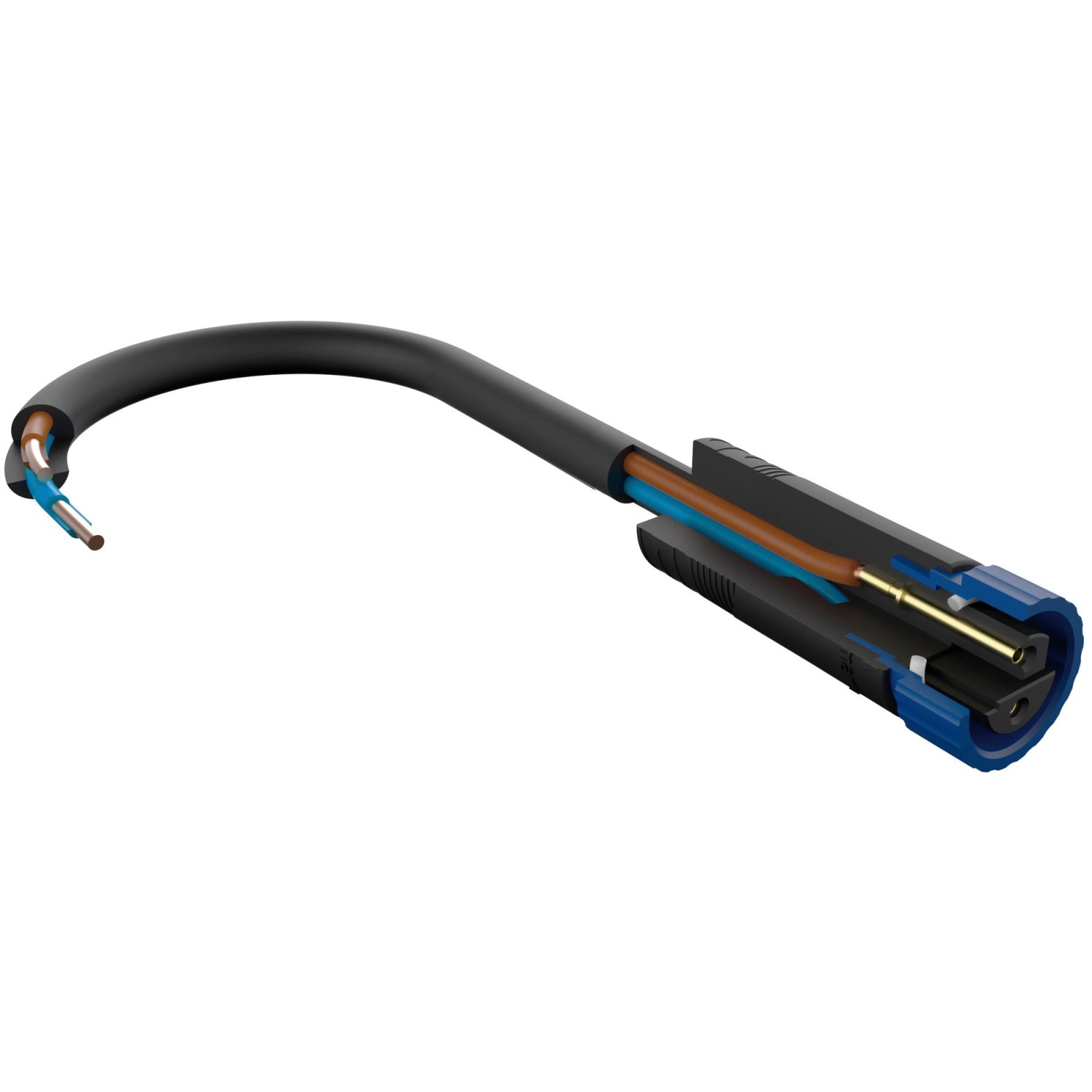 Schwarzes Paulmann Plug & Shine Kabel (1 m) für Außenbeleuchtungssysteme, wasserdicht (IP68).