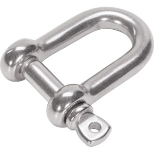 Schäkel aus Edelstahl, 5 mm Durchmesser, zum Verbinden von Ketten und Seilen.