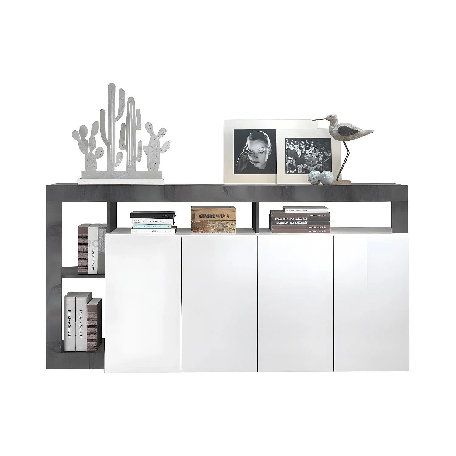 Vente-unique Sideboard Sefro Grau  Weiß 184 cm