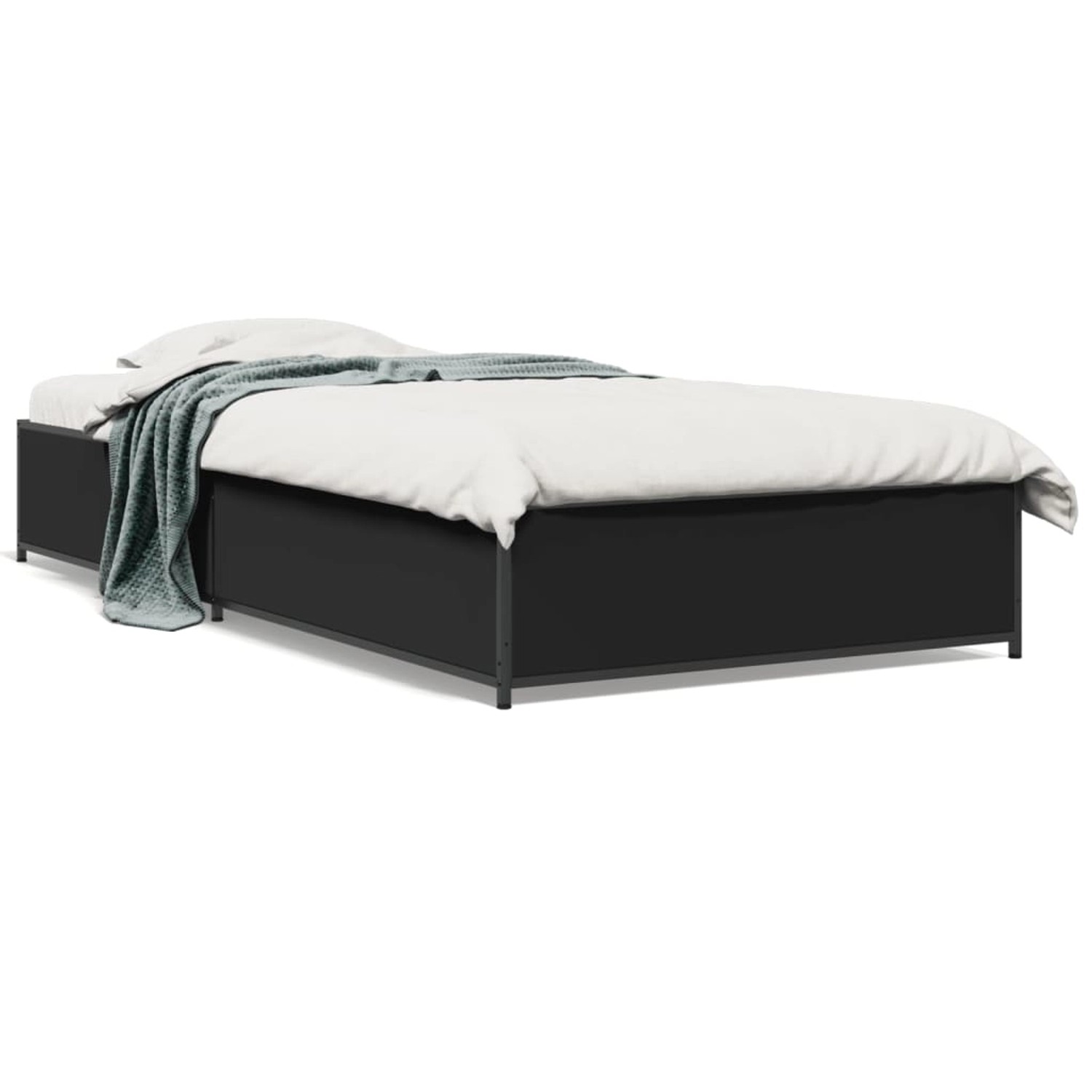 vidaXL Bettgestell Schwarz 90x200 cm Holzwerkstoff und Metall 845111 günstig online kaufen