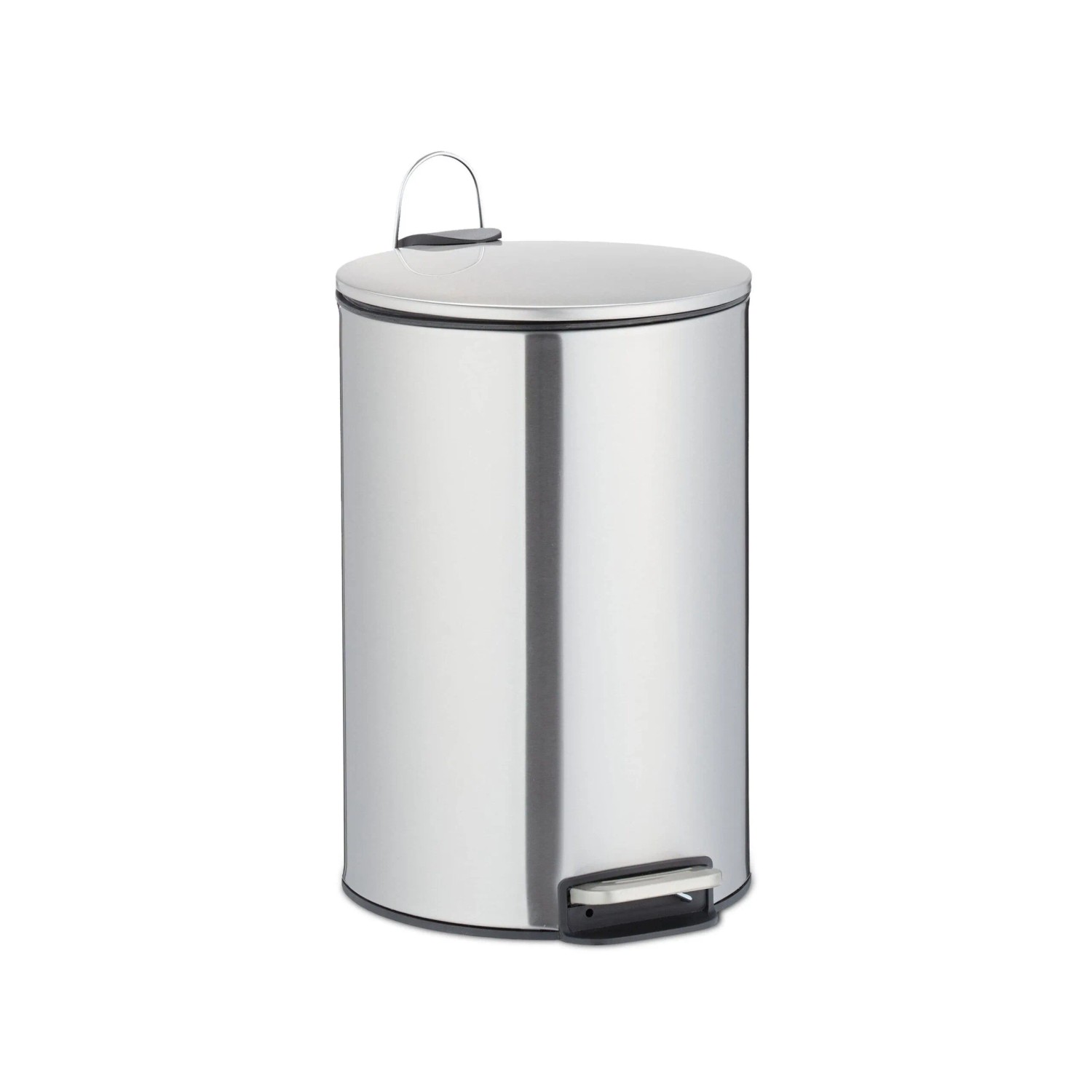 Relaxdays Treteimer Edelstahl Silber Rutschfest Soft-Close 38 cm x 25 cm x 30 cm 1,6 kg