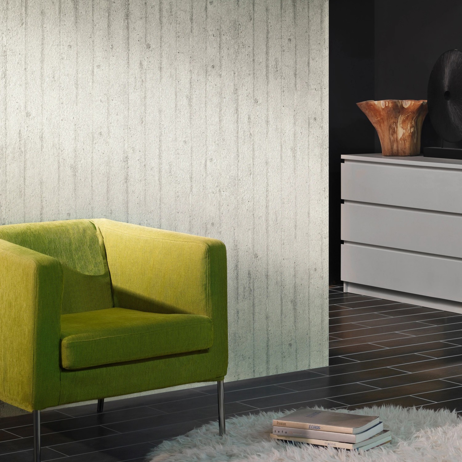 A.S. Creation Vliestapete Murano Beton: Wandgestaltung mit Betonoptik im Wohnraum.
